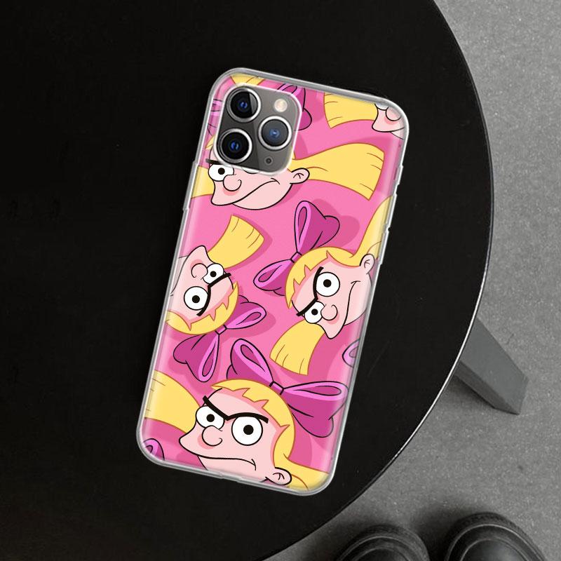 Hey Arnold Helga Cute Funny Cartoon Phone Case Cover For iPhone 11 12 13 Mini 14 15 Plus 16 Pro Max 17 Air 7 8 + SE Art Customiz