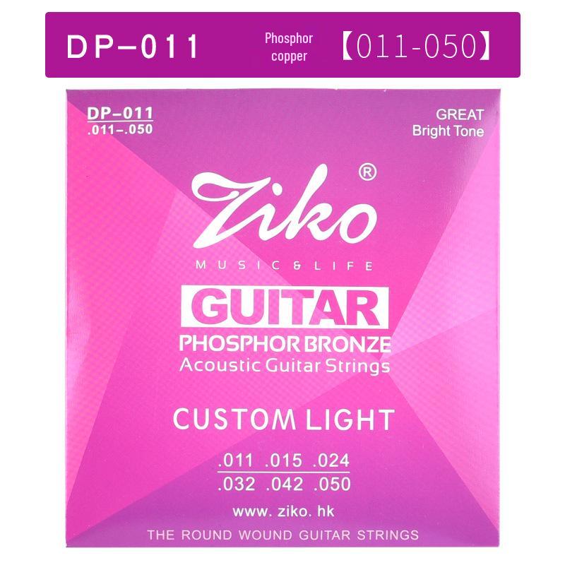 ZIKOliou Acoustic Folk Guitar String Set – 6 Wooden Strings