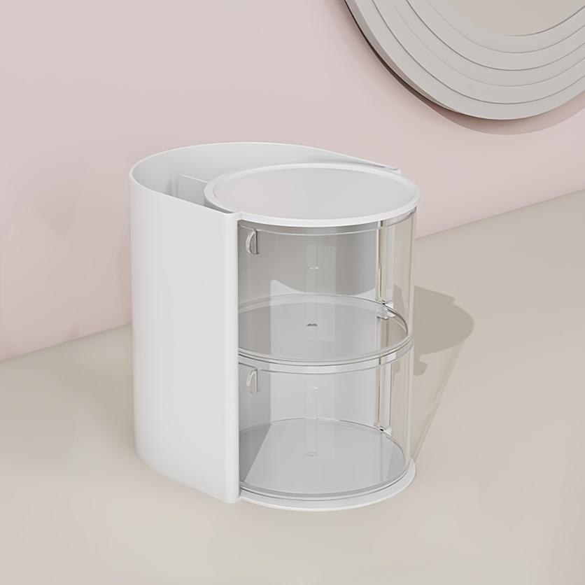 1 rotating multi-layer transparent hair accessory storage box | Dustproof plastic material, rotating design, clear visibility