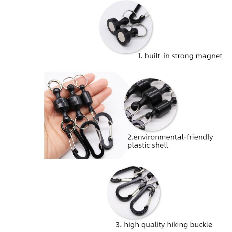 Fishing Magnetic Hanging Buckle Prevent Loss Keychain Hanging Carabiner Anti-falling Outdoor Mountaineering Anti-Drop Rope