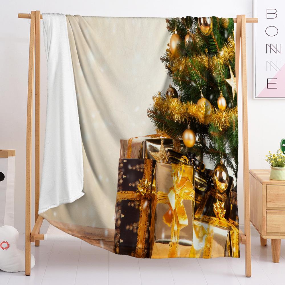 Flannel Blanket Christmas Day Blanket European And American Blanket Digital Printing Universal In All Seasons