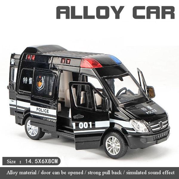 1:32 Simulatie Ambulance Model Legering Pull Back Geluid En Licht Die-Cast Auto Speelgoed Politie Speciale Auto Kinder Speelgoed Cadeau