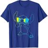 Disney Lilo & Stitch Cool Stitch Neon Outline Chest Portrait T-Shirt