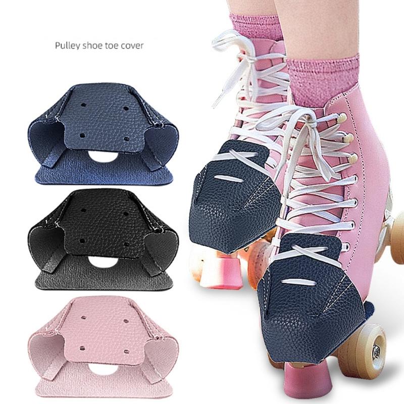 Quick Installation Roller Skate Shoe Protectors Reinforced Artificial Leather Toe Cover Guard for Extended Use