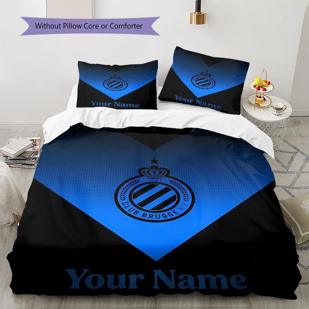 Club Brugge Kv Crest Custom Name Pattern Bedding Quilt Set Quilt Cover Pillowcase Home Birthday Gift(1 * duvet cover + 2 * pillowcase, without core)