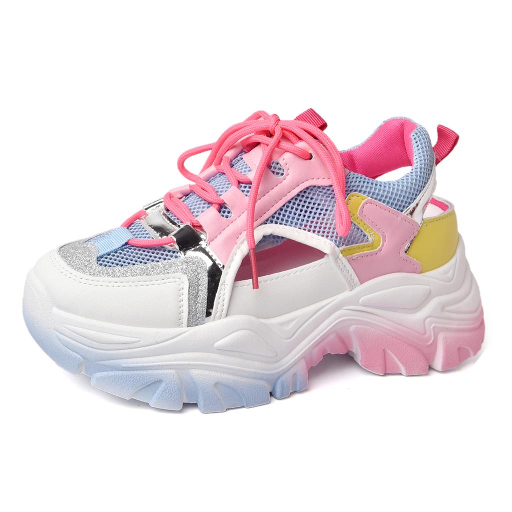 Women's Summer 2025 New Breathable Running and Sports Shoes Versatile Thick Sole Casual Tennis Shoes