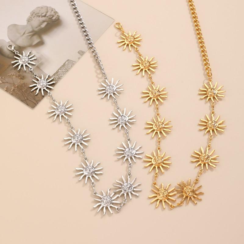 Metal Sunflower Smiley Waist Chain Belt Women Boho Body Jewelry Accessory