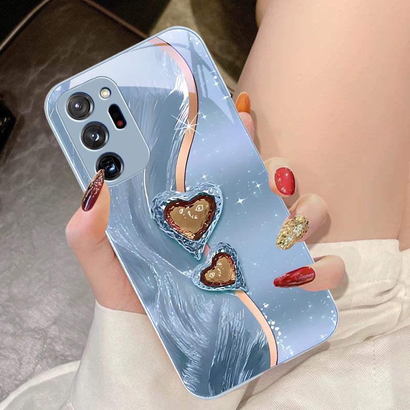 Amber Double Love For Samsung Galaxy Note 8 9 10 PRO 20 Ultra A01 02 03 Core 04E 4G 12 13 5G Tempering Glass Phone Case