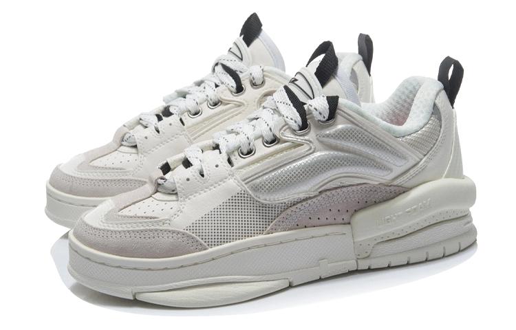 Li Ning Wave Zen Abrasion Resistant Lightweight Slip Resistant Low top Skateboard Shoes Women's Snow AGCR272-2