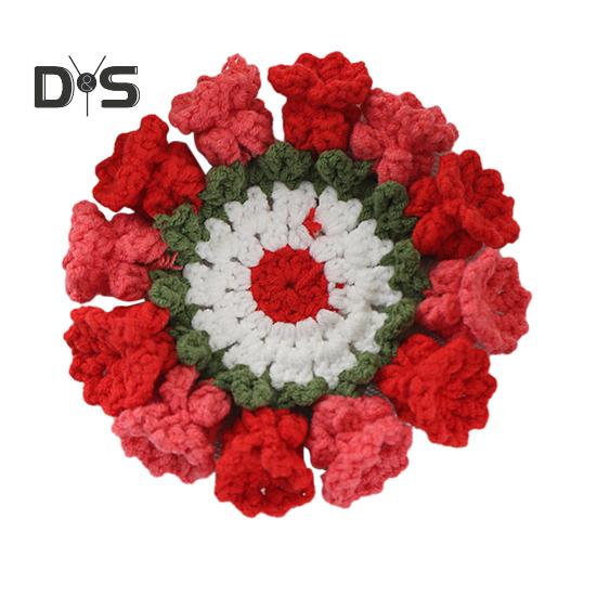 Květinový tkaný podtácek, protiskluzové držáky na kelímky, prostírání, dekorativní háčkovaná konvalinka, podložka na nápoje, opakovaně použitelný prostírání na stůl, kuchyňské doplňky.