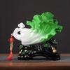Lucky Cabbage Wealth Figurine, Resin Chinese Fortune Cabbage Sculpture For Living Room, Office, Shop, Cabinet And Home Decor