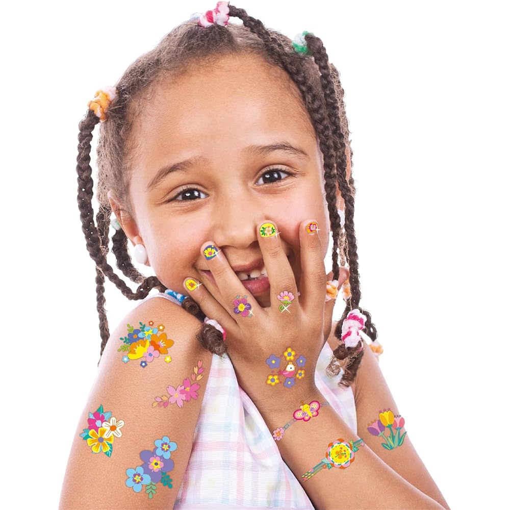 BorneLund Avenir Unicorn Tattoo and Nail Stickers for Kids Ages 3 and Up AN218205