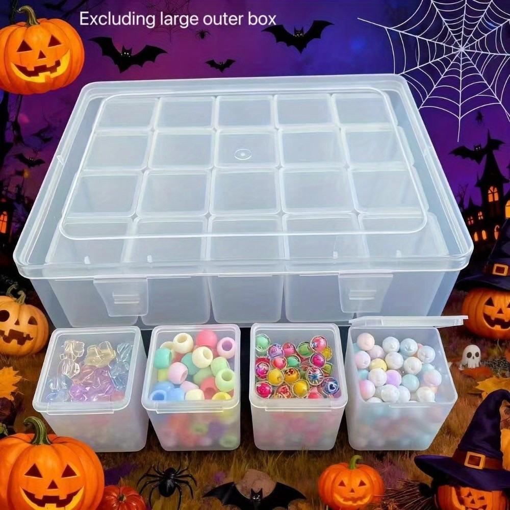 Transparent Beads Storage Box Square Small Bead Containers Tool Classification Box Storage