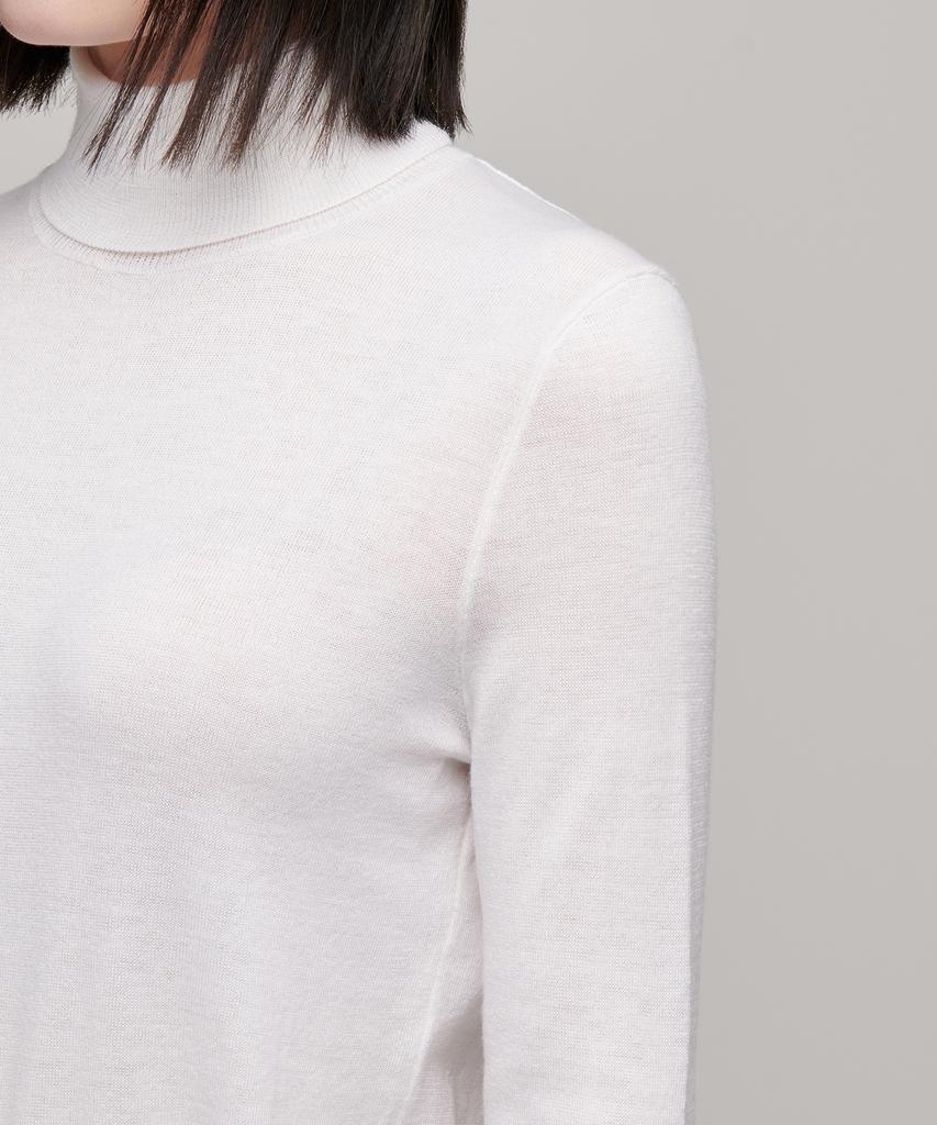 MUSINSA STANDARD WOMAN Women'S Merino Wool Blend High-Gauge Turtleneck Knit [Ivory]