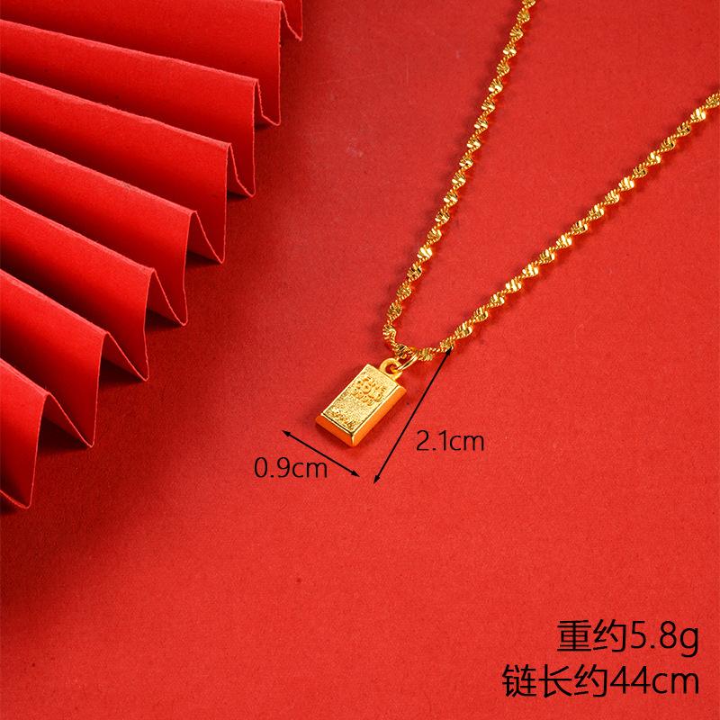 Vietnamese gold-plated necklace for women, long-lasting color, vintage heart-shaped imitation gold jewelry, copper alloy accessory, new clavicle