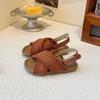 Mädchen Sandalen Weben Retro Ins Trendy Kinder Strandschuhe Koreanischer Stil 2025 Sommer Neu Kinder Freizeitschuhe Slipper Rutschfest