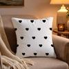 Love Print Pattern Pillow Case Soft Plush Cushion Cover Double Print and Invisible Zipper for Sofa Home Car Use