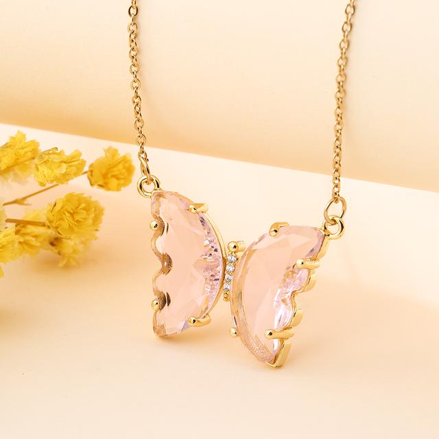 Korean Simple Shell Butterfly Necklace Female Temperament Collarbone Chain Trend Pendant Jewelry