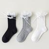 1 Pair Girls Mesh Lace Crew Socks for Socks Thin Breathable Kids Students Cute Bow Cotton
