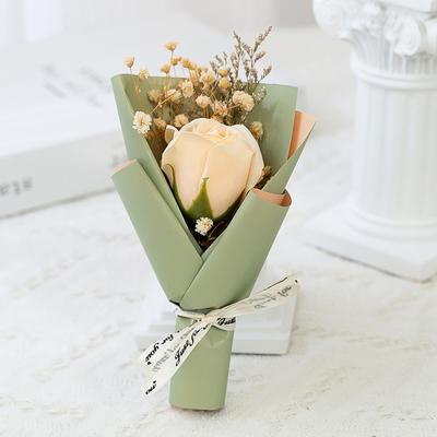 Mini Liten Tørket Blomsterbukett Tørket Rose Bade Kroppsblomster Dekor Festartikler Blomstersåpe Bryllupsdekorasjon Gave Best DIY