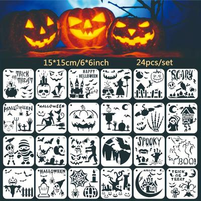 24pcs/set Stencil Painting Tools Scrapbooking DIY Template Drawing Stencils Drawing Templates Letter Stencil
