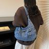 Denim Shoulder Bag Large Capacity Women's Crossbody Bag Commuter Tote Bag Mother Bag