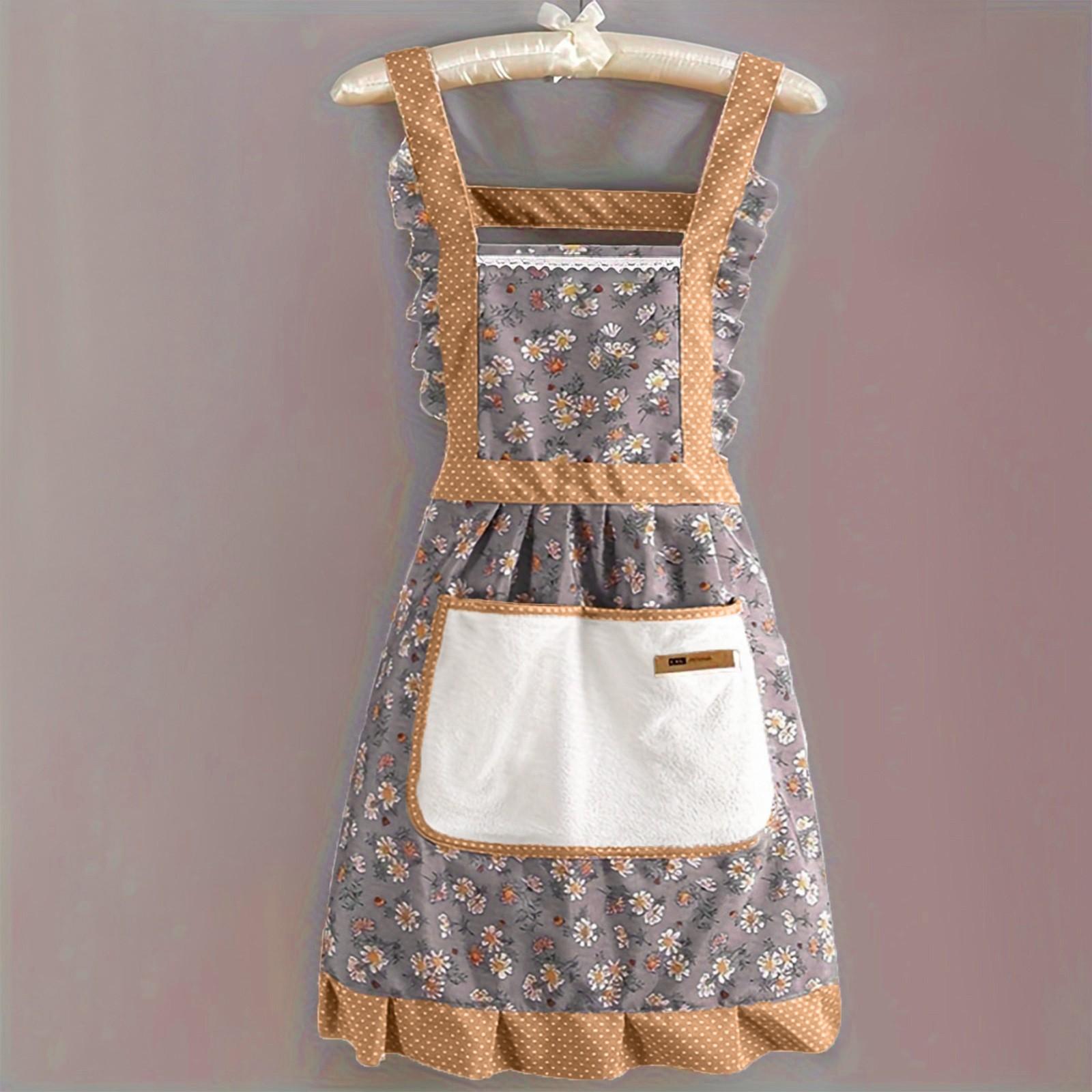 

Кухонные фартуки женские цветочные фартуки принцессы Холст Кухонные фартуки Кухонный нагрудник для ресторана Садоводство Кухонный фартук One Size синий