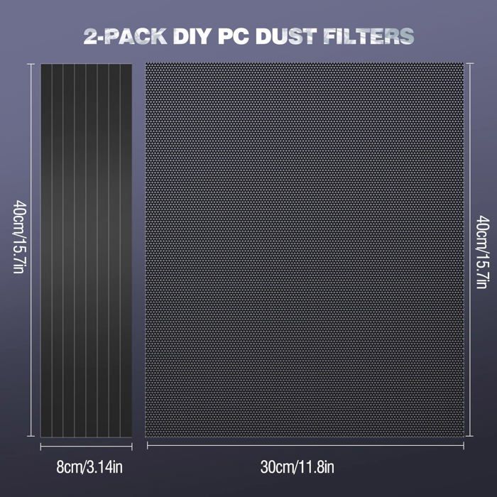 Filtre à poussière - moko - 400x300mm - découpable - maillage magnétique - facile à nettoyer