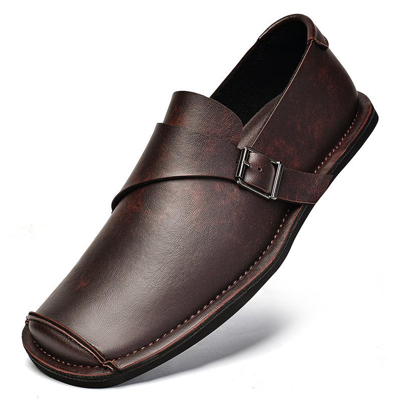 Men's Genuine Leather Retro Slip-On Driving Shoes
