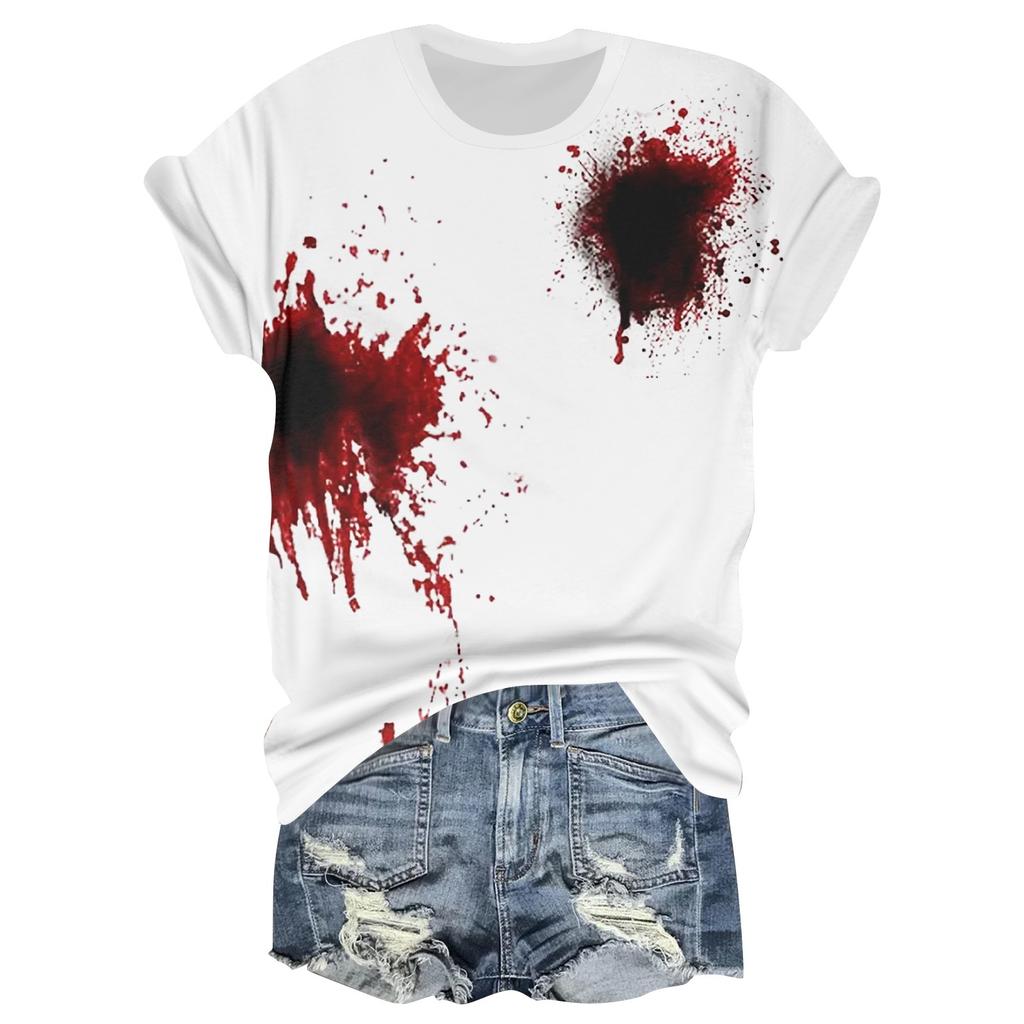 Dámské ležérní tričko s kulatým výstřihem a krátkým rukávem s halloweenským potiskem