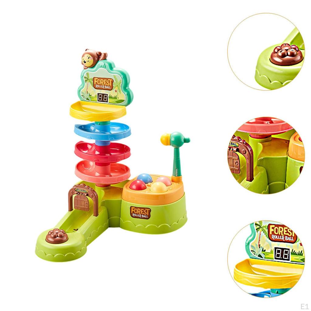Activity Toy Ball Rolling Track with Balls Early Learning Run Ramp Drop Roll Tower