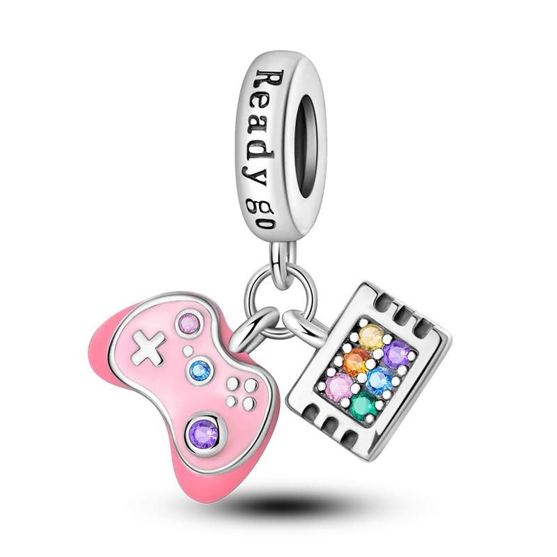 Copper Funny Playable Charms Beads Smart Watch Tarot Bike Travel Dangle Fit Original Bangle Bracelet Diy Jewelry