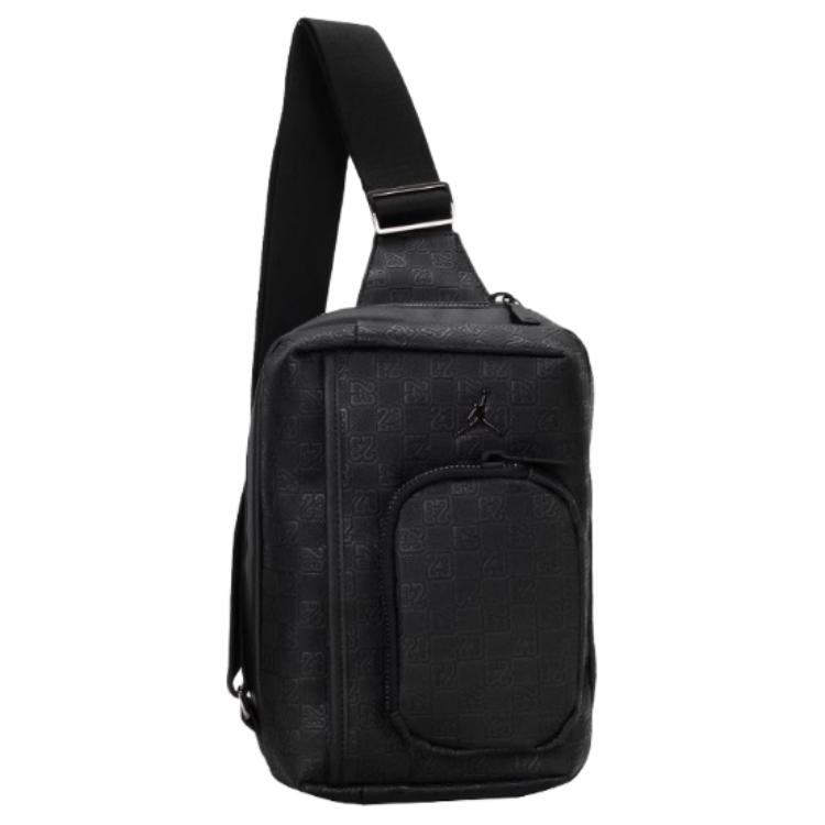 

New Jordan Synthetic Leather One Shoulder Crossbody Sling Bags Regular Unisex Black JD2443032AD-001 19.8*5.6*27.9CM