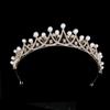 Svatební perlová koruna, tiráda, luxusní kamínková svatební večeře, koruna do vlasů, velká koruna do vlasů