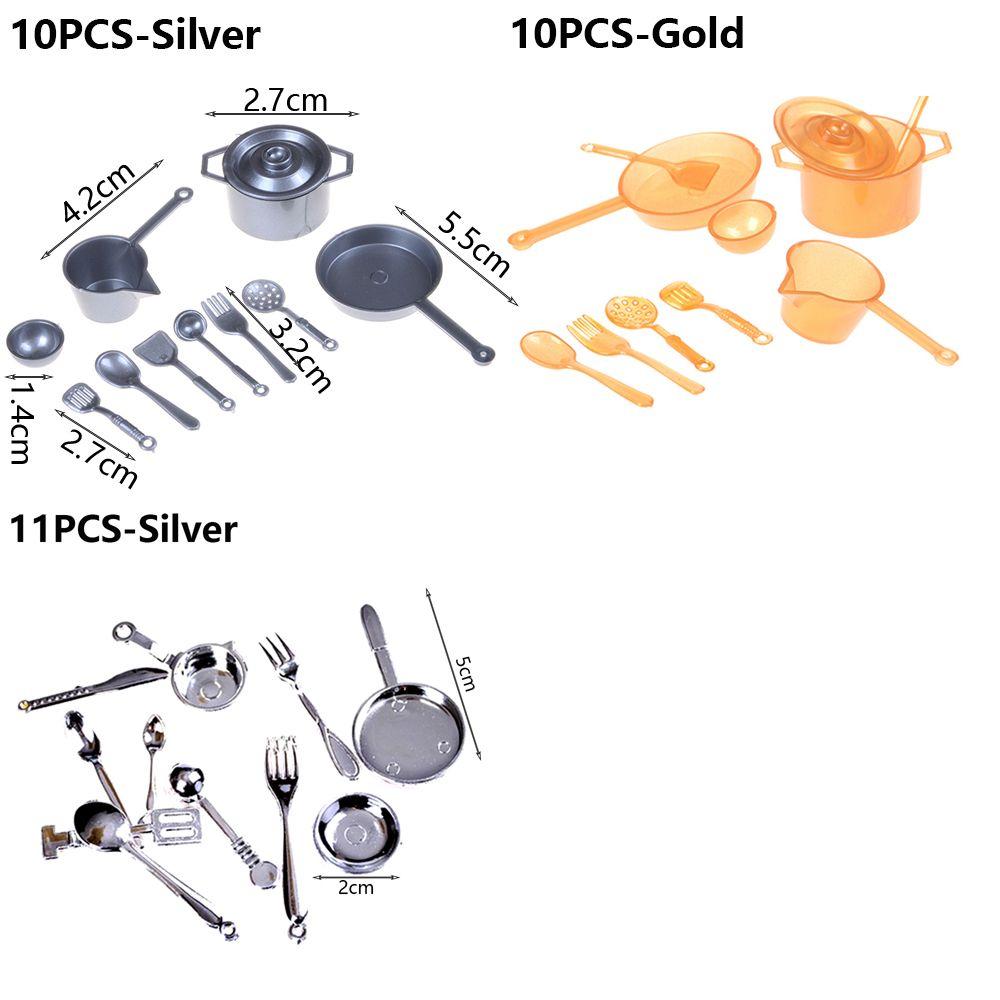 Mini 10/11PCS 1:12 Scale Playing House Food Toys Miniature Cookware Dinnerware Model Dollhouse Kitchen Doll Accessories