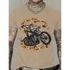 Motorcycle T-Shirt Men 3D Eagle Graphic Short Sleeve Vintage Streetwear Ride Biker T Shirt For Men Clothing Oversized Tees Tops