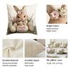 4Pcs Spring Easter Happy Pillowcase, Cute Rabbit, Plant Flowers, Easter Egg Print Home Decoration Farmhouse Sofa Cushion Cover
