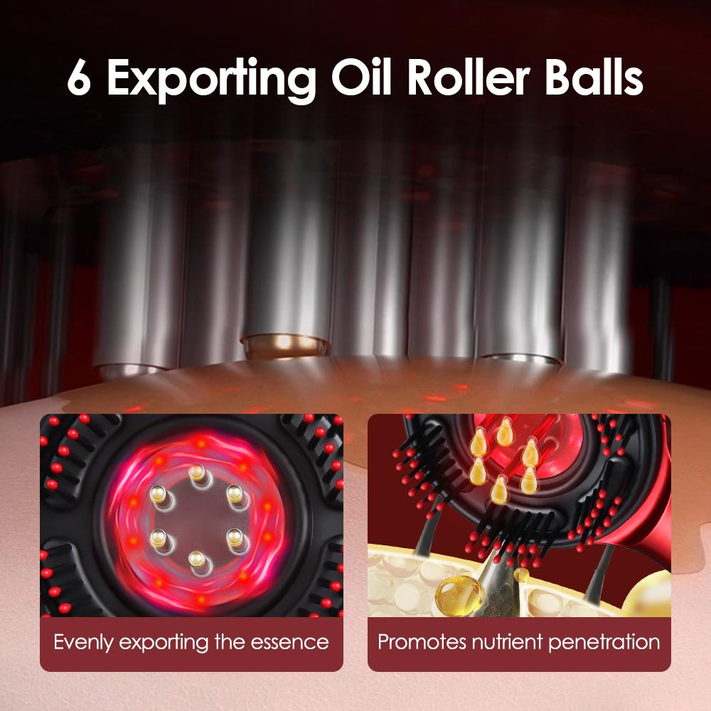 Micro-current Electric Massage Comb LED Light Therapy Hair Care Comb Kneading Relax Head Scalp Massager Blood Circulation