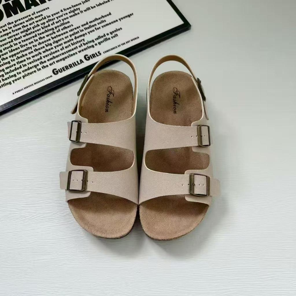 Women's Retro Cowhide Birkenstock Sandals: 2025 Summer Non-slip, Wear-resistant Beach Slippers