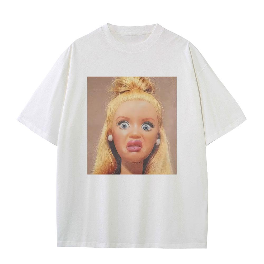 Hot Funny Disgusting Doll Meme Graphic Tshirt Unisexs Womens High Quality Cotton T Shirts Unisex Oversized Short Sleeve Tshirts