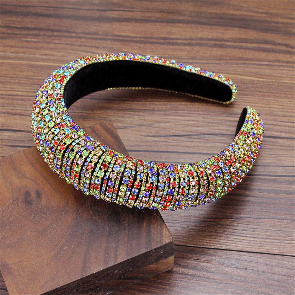 Handgefertigtes Stirnband Haarreif Vollkristall Hochzeitskopfschmuck Barocke Tiara Strassstein Perlen Haarreif