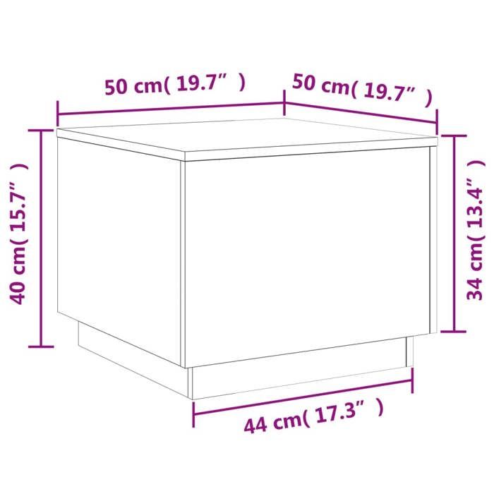VidaXL Table Basse avec Lumières LED, Bout de Canapé, Table d'Appoint, Meuble de Salon Salle de Séjour Intérieur, Moderne, 839873