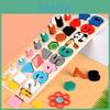 Wooden Rainbow Circle Number And Shape Sorting Puzzle Board For Toddler Early Education