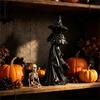 Sculpting Witch Party Decoration, Synthetic Resin Halloween Figurine with Widened Base for Tables, Shelves, and Photo Scene, Collectible Sculpture