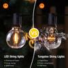 10 Feet Outdoor String Lights, G40 Spherical Led Garden Lights, 5 Edison Old-Fashioned Bulbs, Ip44 Grade Waterproof, Weather-Resistant Material