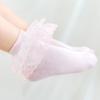 Lace Ruffled White Cotton Mesh Ankle Socks for Girls - Breathable and Ideal for Latin Dance and Princess Costumes