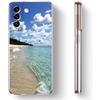 Sea blue Sky beach Clear Silicone Phone Case For Samsung Galaxy S23 S22 5G S20 Ultra S21 FE 5G S10E S9 S8 S10 Plus Soft Cover
