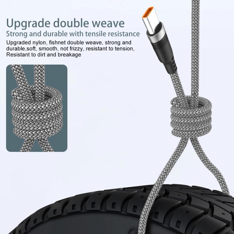 1Pc USB TYPE C Cable 5A Super Fast Charge Cable for Android  USB C Extension Cable for Samsung  Oneplus Universal