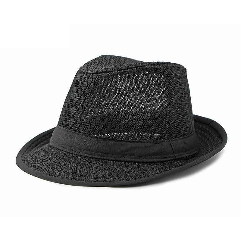 

Мужская шляпа Jazz Hat, летняя дышащая пляжная шляпа Topper для мужчин среднего возраста чёрный