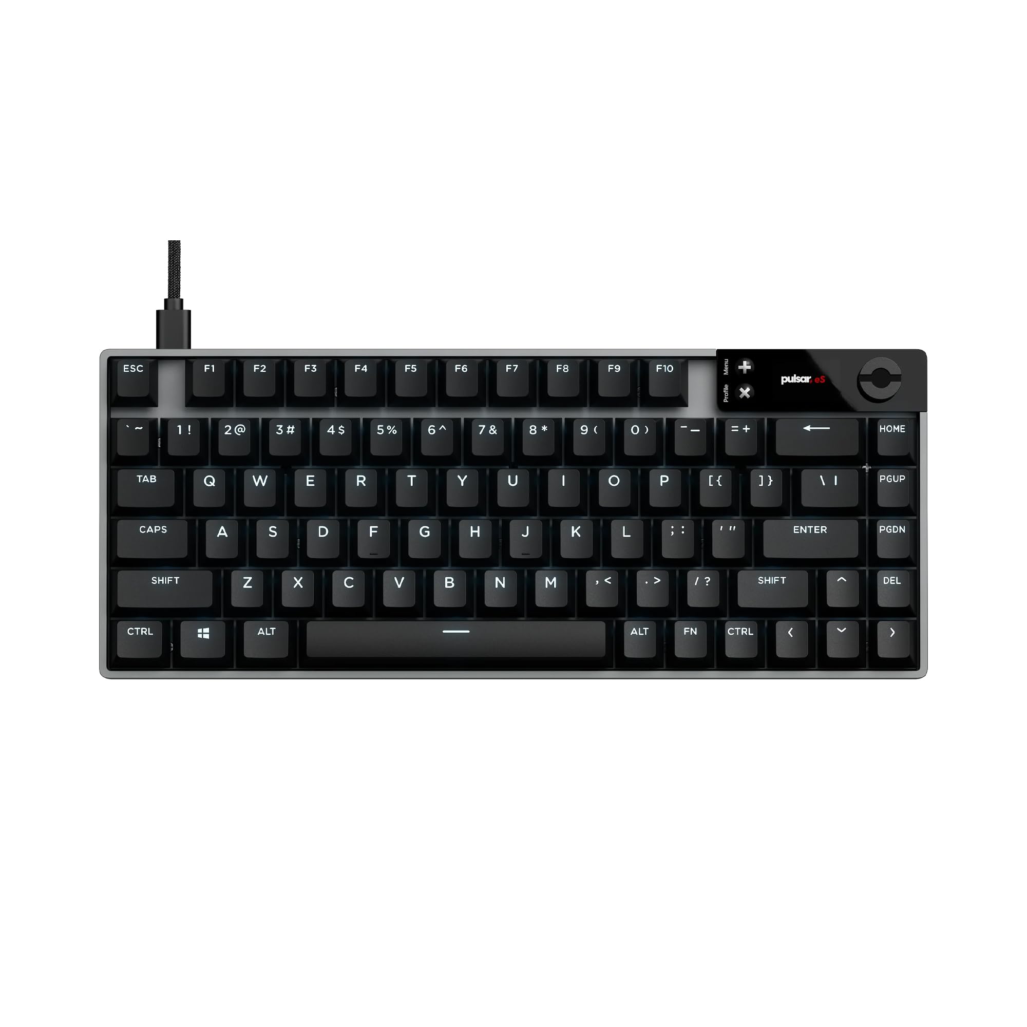 

Pulsar Gaming Gears eS HE 70 Hall Effect Magnetic Gaming ANSI English 79 Magnetic 8K Polling Rate Keyboard, Layout, Keys, Switches, чорний